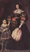 Anthony Van Dyck Portrat der Charlotte Butkens, Herrin von Anoy, mit ihrem Sohn oil painting artist